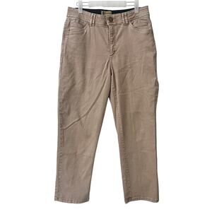 DEMOCRACY Women's 12 Ab Technology High Rise Slim Straight Beige Stretchy Pants